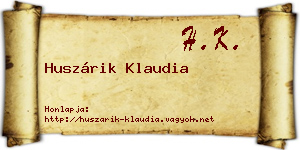Huszárik Klaudia névjegykártya