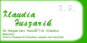 klaudia huszarik business card